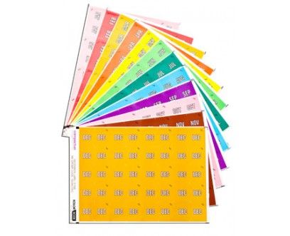 Month 24mm Side Tab Labels - Sheet
